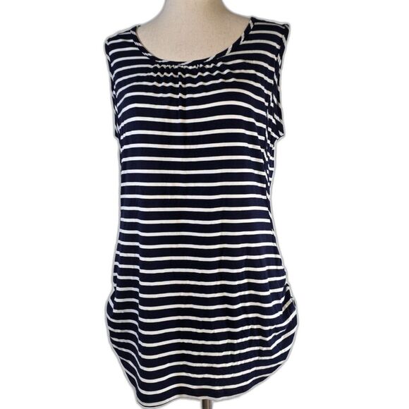 SmallShow Navy Striped Tank Top for Maternity and Nursing Size Medium - Picture 2 of 13